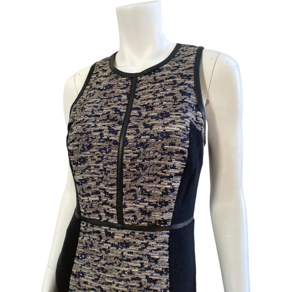 Rebecca Taylor Sleeveless Flared Hem Tweed Dress - Black/Grey, Size 4 - Picture 13 of 16
